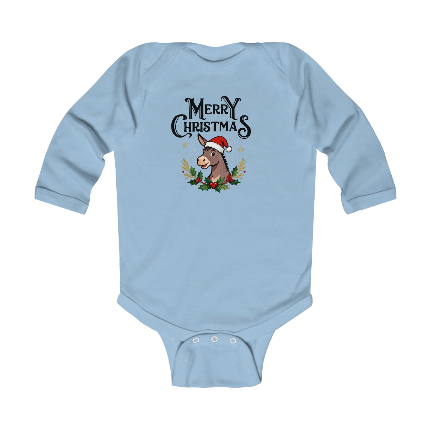 Merry Christmas Infant Bodysuit | Holiday Santa Hat