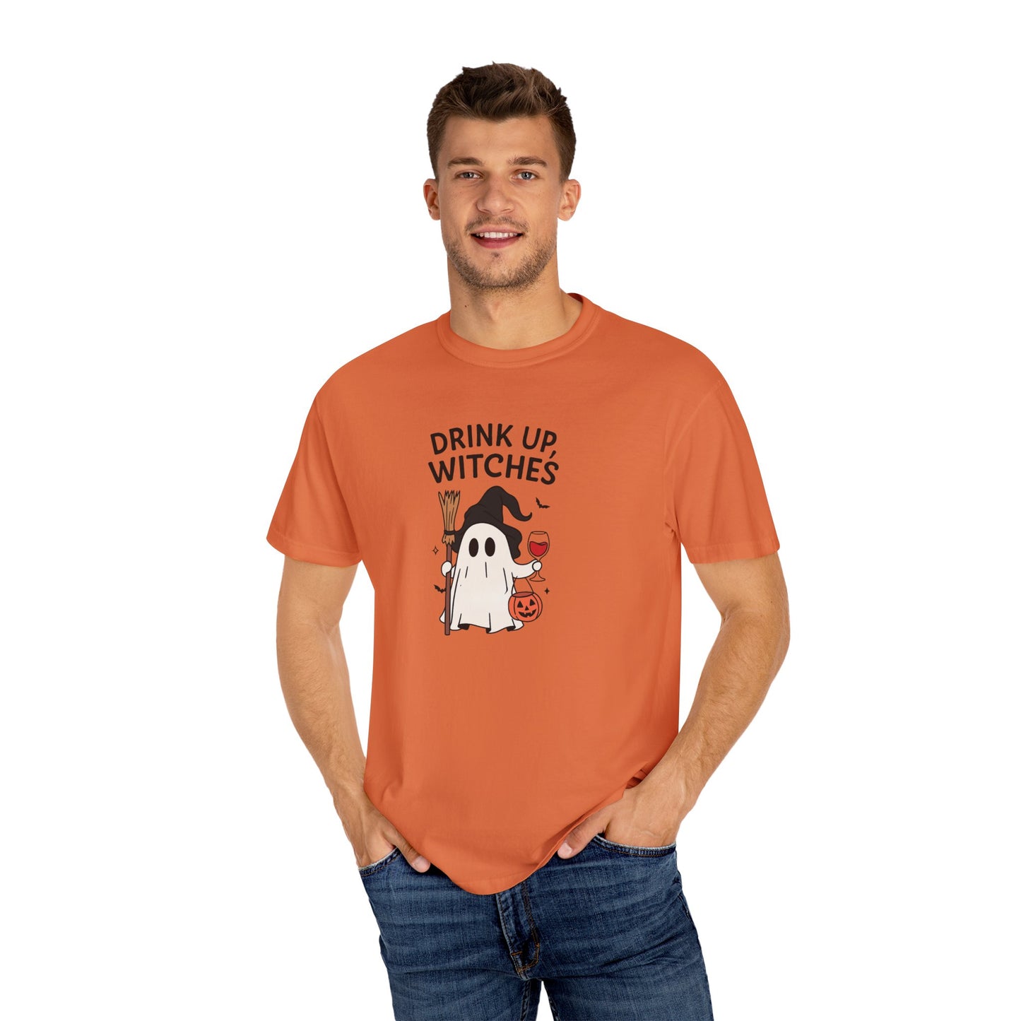 Ghostly Halloween T-Shirt, Unisex Tee, Spooky Costume Shirt, Fall Apparel, Witchy Vibes, Drink Up Witches Design