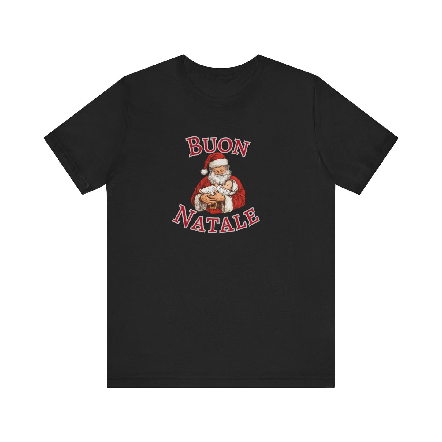 Buon Natale Santa holding cookies T-Shirt | Italian Christmas tee