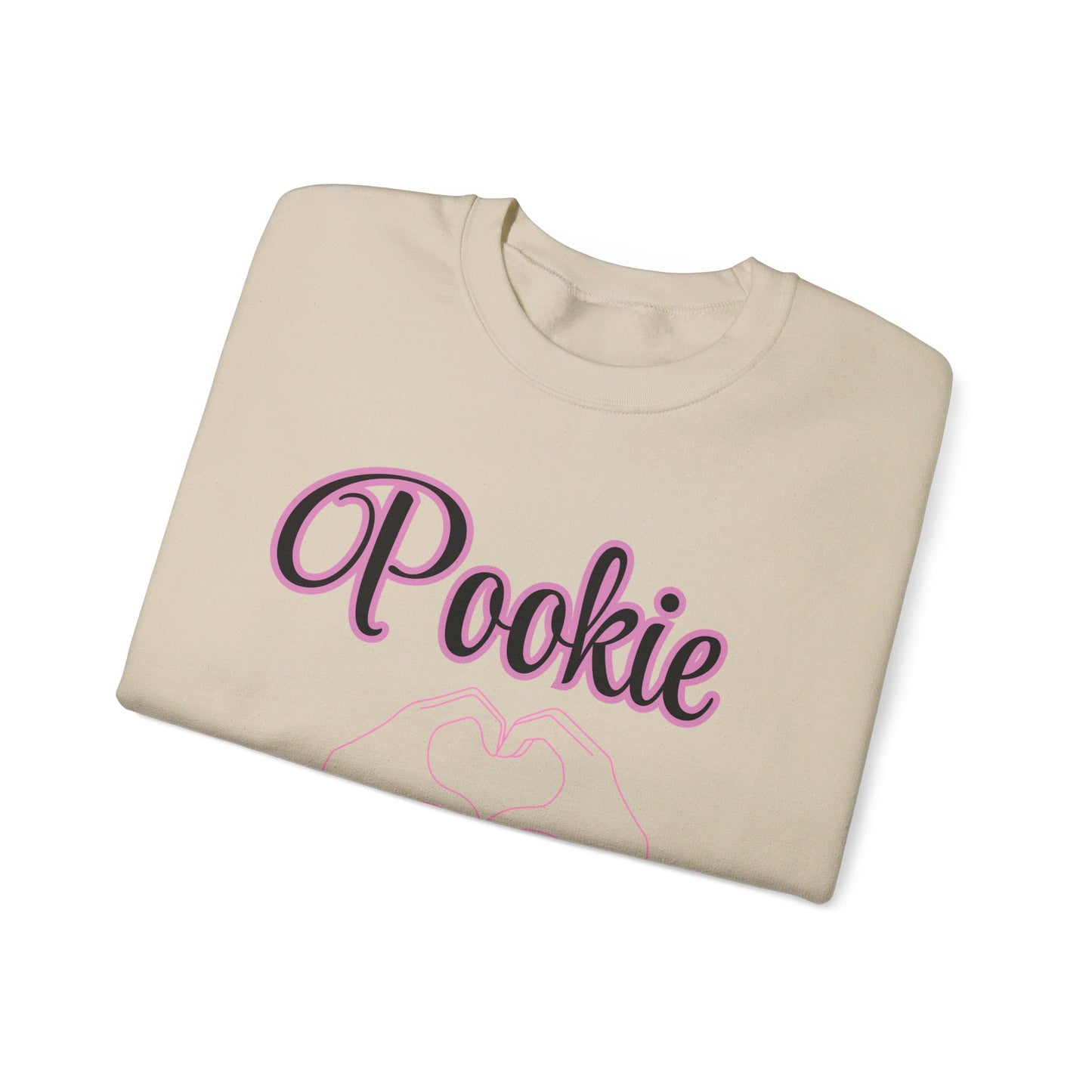 Pookie coquette heart hands shirt Unisex Heavy Blend™ Crewneck Sweatshirt, great coquette style shirt for teens back to school birthdays and Christmas sweatshirt