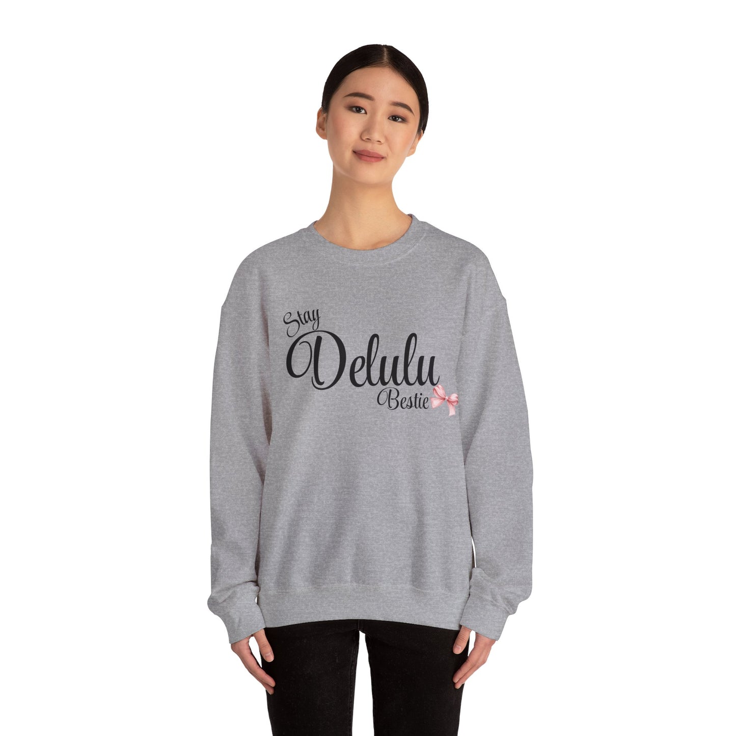 Delulu trendy middle school boy and girl Unisex Heavy Blend™ Crewneck Sweatshirt.delulu style shirt coquette .sweatshirts for boys girl birthday Christmas