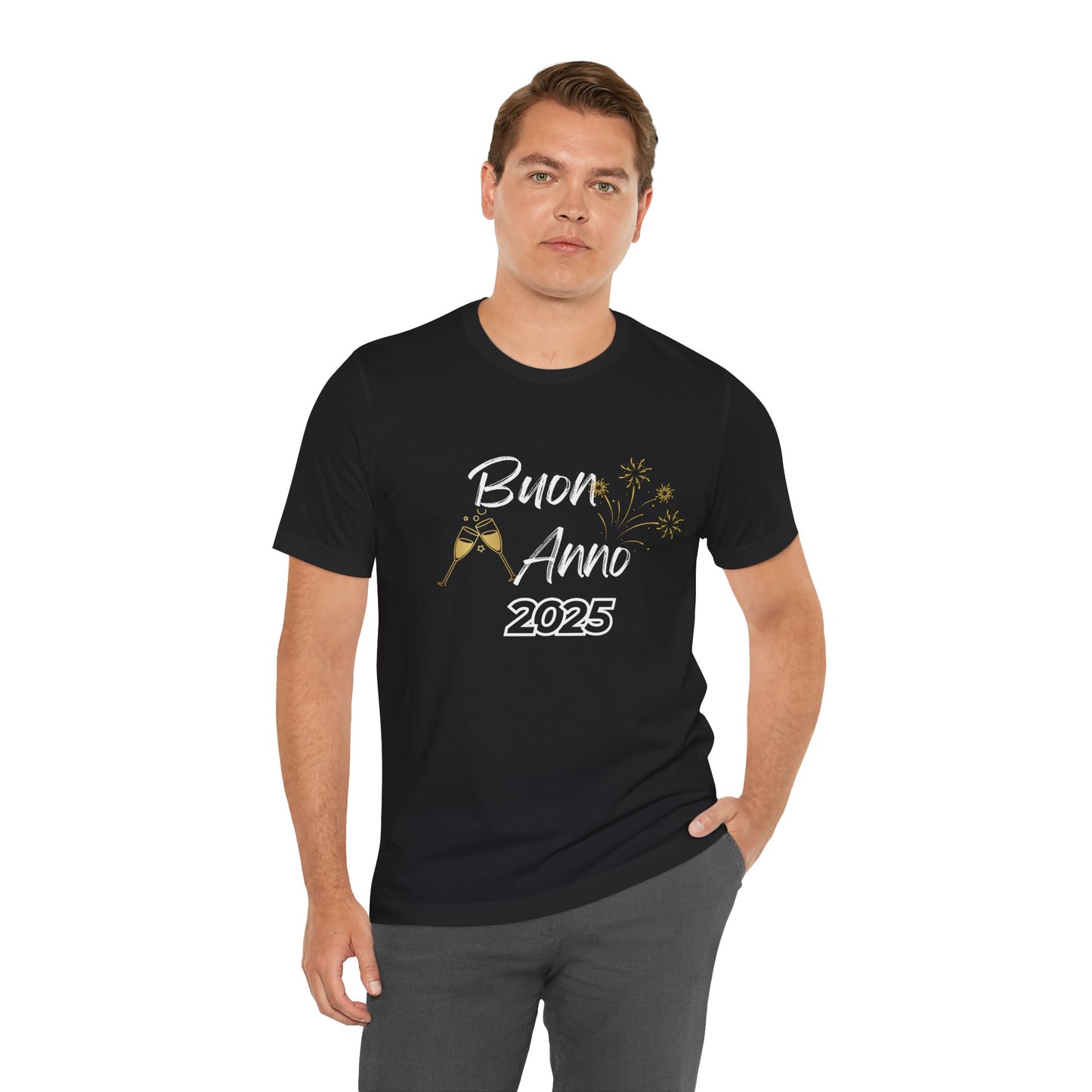 Italian Buon Anno Happy New Year Unisex Tee Shirt, T-Shirt, Top, Clothing, Apparel, Gift