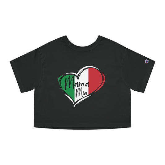 Mamma Mia Italia Champion Women's Heritage Cropped T-Shirt, Italian inspired ciao lemons love Italy shirt for women, birthday travel Christmas gift