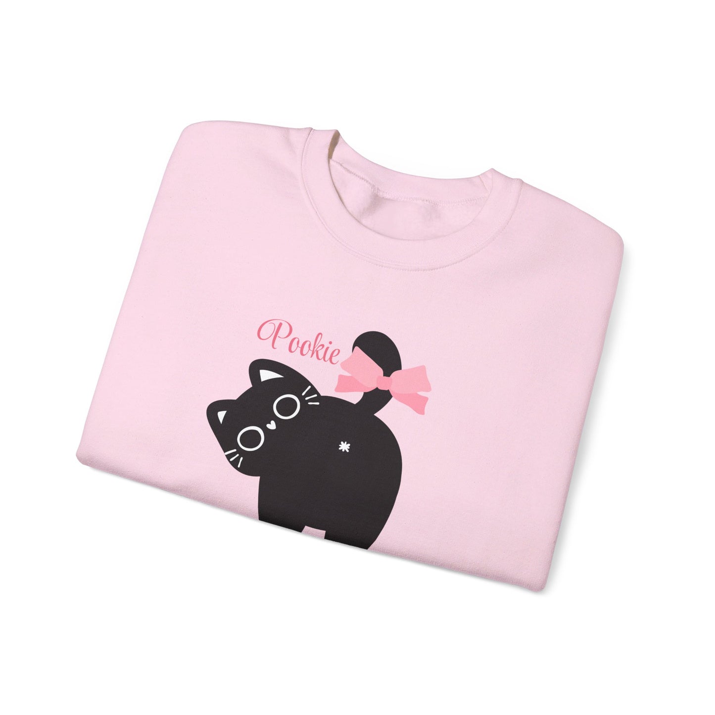 Pookie coquette cat shirt Unisex Heavy Blend™ Crewneck Sweatshirt, great coquette style shirt for teens back to school birthdays and Christmas sweatshirt