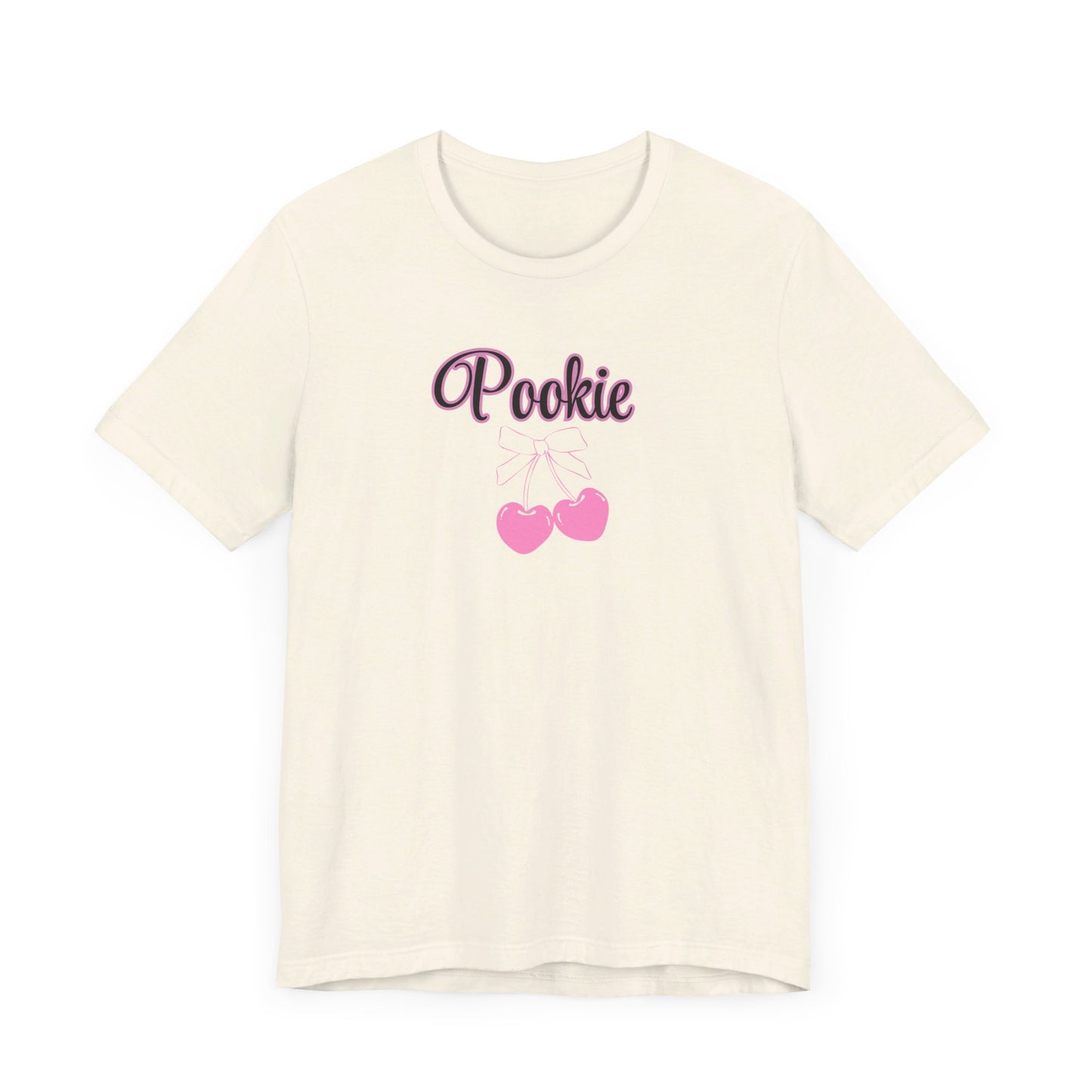 Pookie coquette style cherries Unisex Jersey Short Sleeve Tee, great shirt for teens, birthdays, Christmas, and back to school