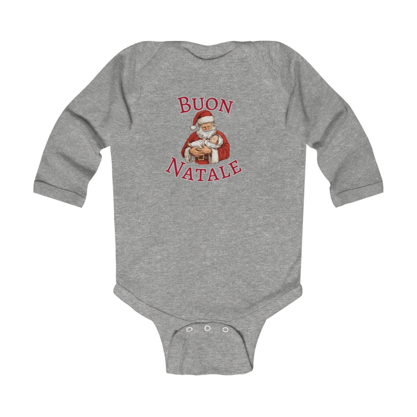 Buon Natale Santa Infant Bodysuit | Christmas Baby Long Sleeve