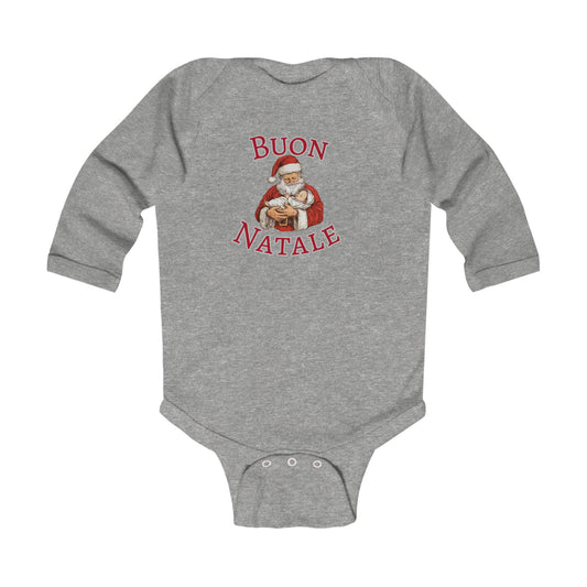 Buon Natale Santa Infant Bodysuit | Christmas Baby Long Sleeve