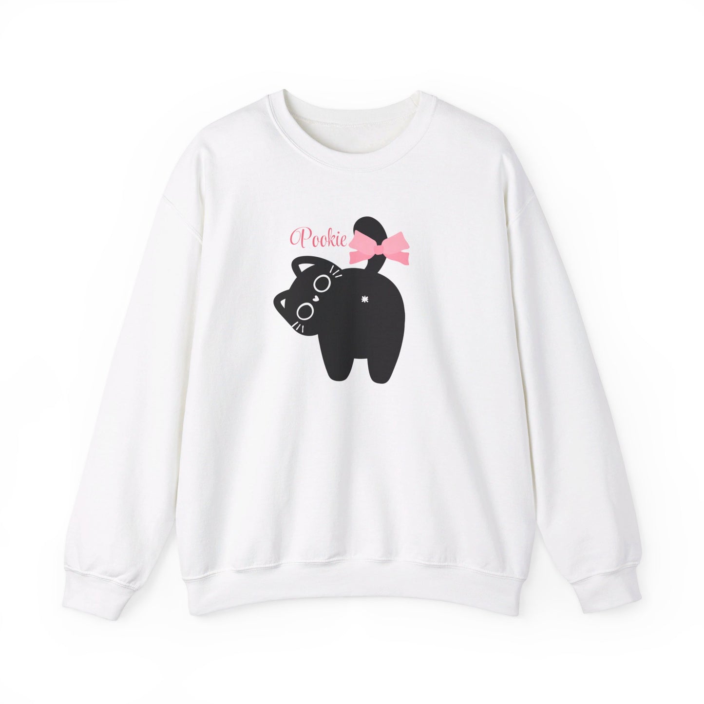 Pookie coquette cat shirt Unisex Heavy Blend™ Crewneck Sweatshirt, great coquette style shirt for teens back to school birthdays and Christmas sweatshirt