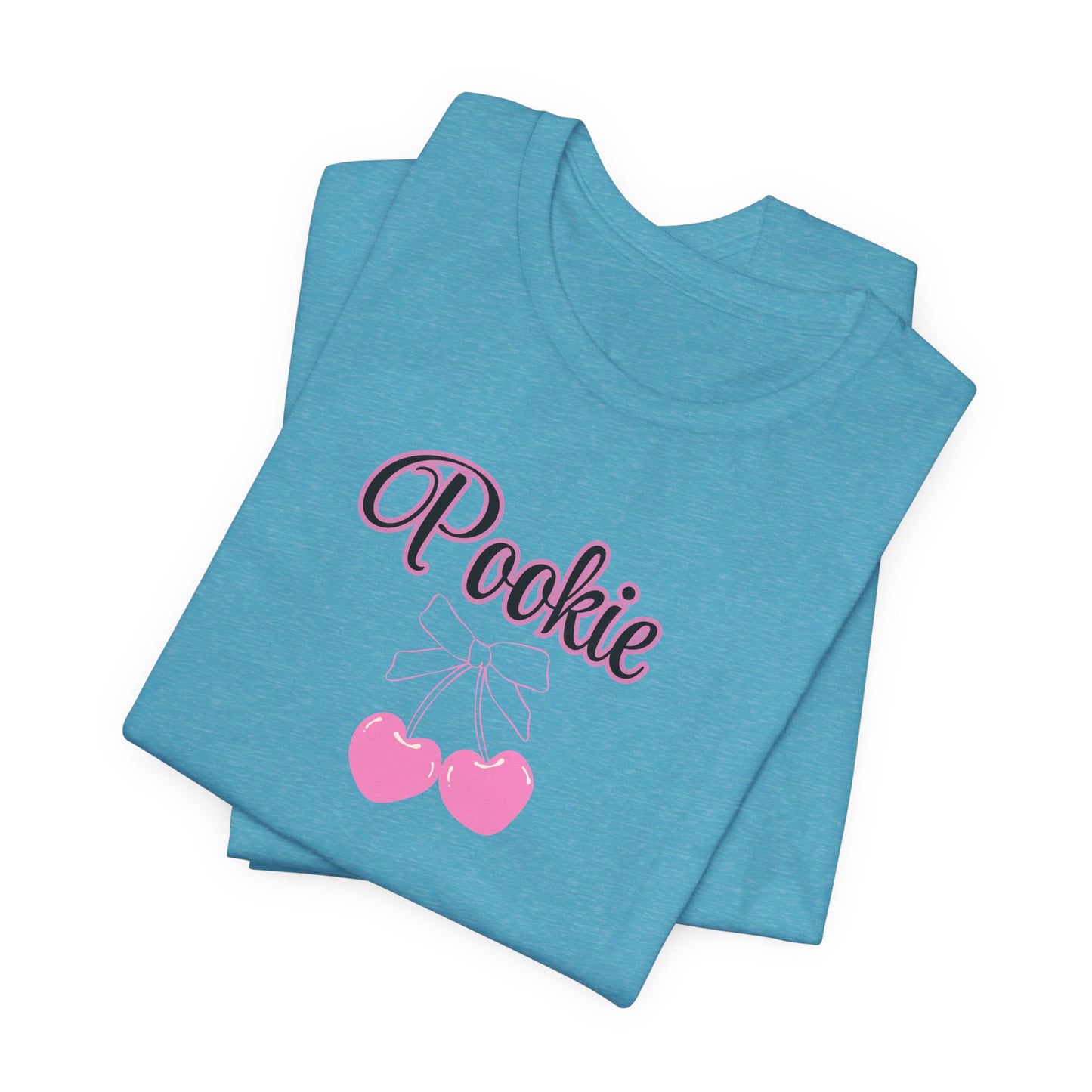 Pookie coquette style cherries Unisex Jersey Short Sleeve Tee, great shirt for teens, birthdays, Christmas, and back to school