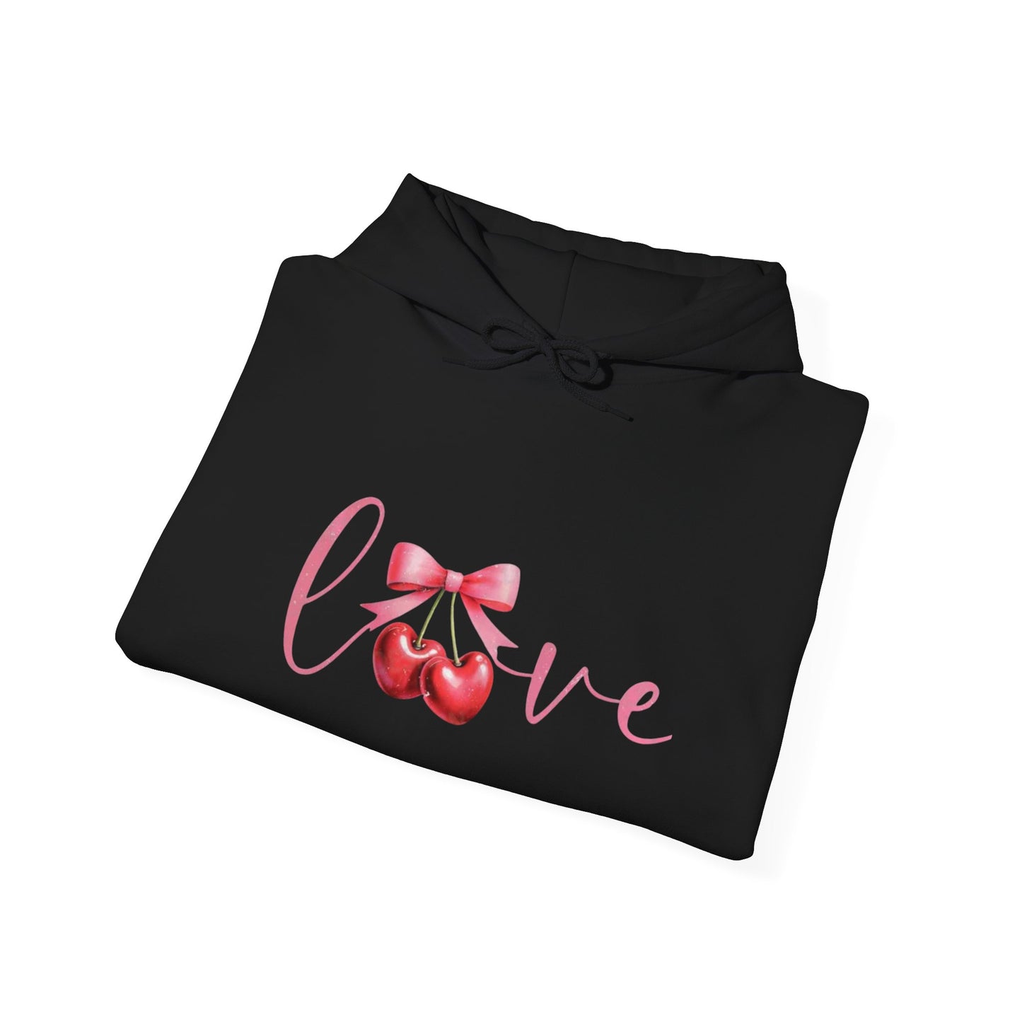 Valentine Coquette Cherry Love Hoodie, Romantic Unisex Sweatshirt, Valentine's Day Gift, Love Theme Pullover, Cute Valentine's Apparel