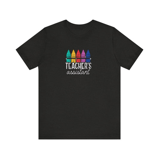 Teacher's Assistant Tee, Teacher Gift Shirt, Unisex Jersey T-Shirt, Crayon Design T-Shirt, Back to School Apparel