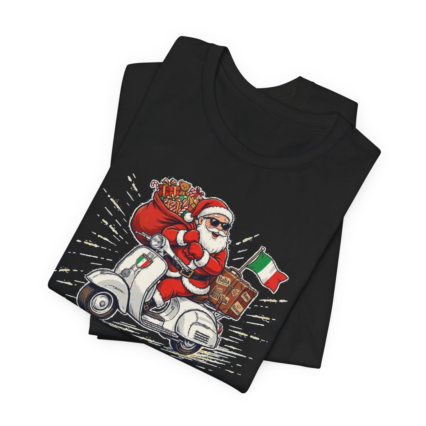 Buon Natale Scooter Santa T-Shirt — Italian Christmas Tee