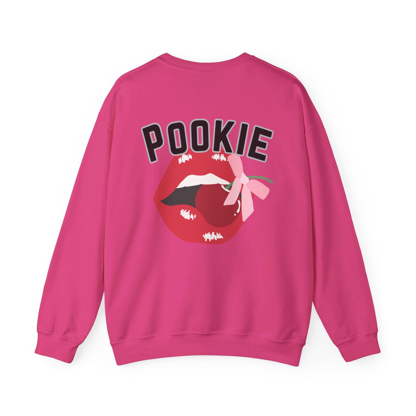 Pookie coquette lip and cherry shirt Unisex Heavy Blend™ Crewneck Sweatshirt, is looking fire tonight, great coquette style shirt for teens back to school birthdays and Christmas sweatshirt