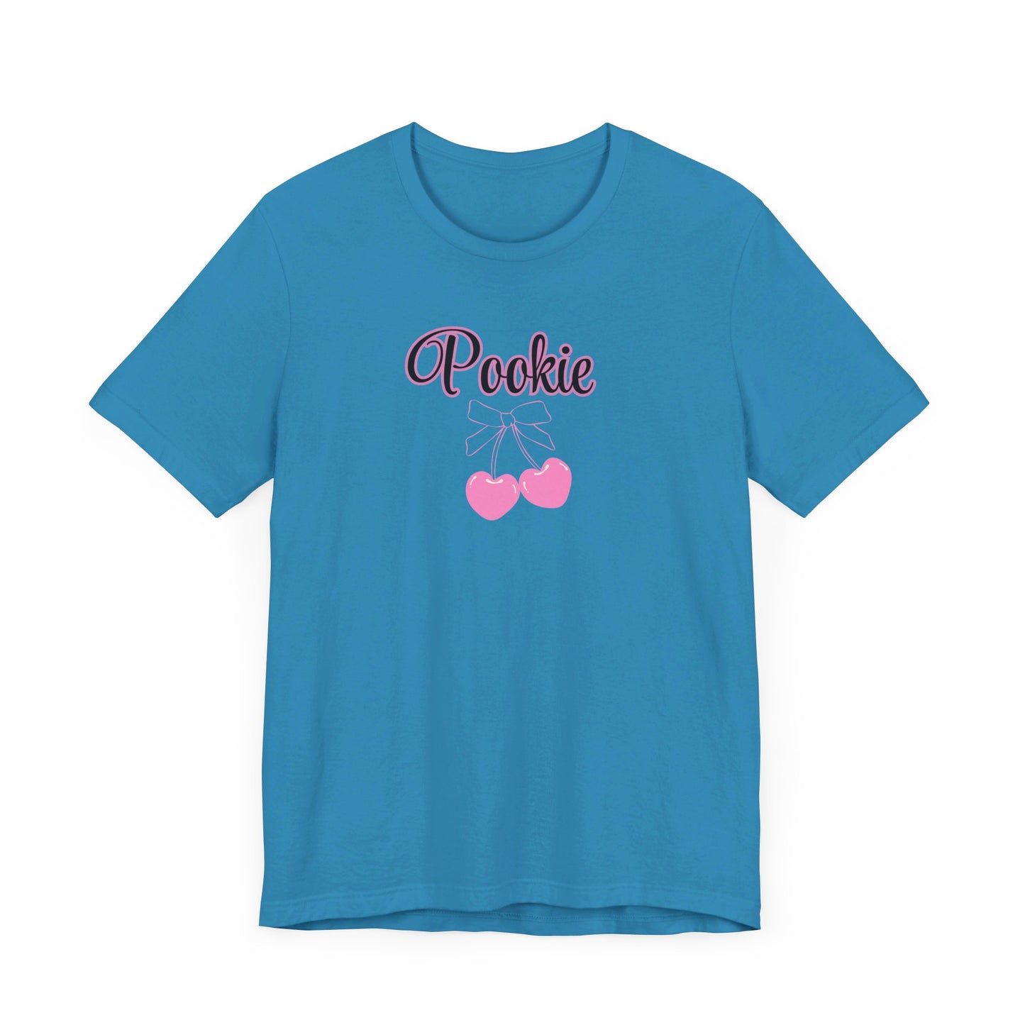Pookie coquette style cherries Unisex Jersey Short Sleeve Tee, great shirt for teens, birthdays, Christmas, and back to school
