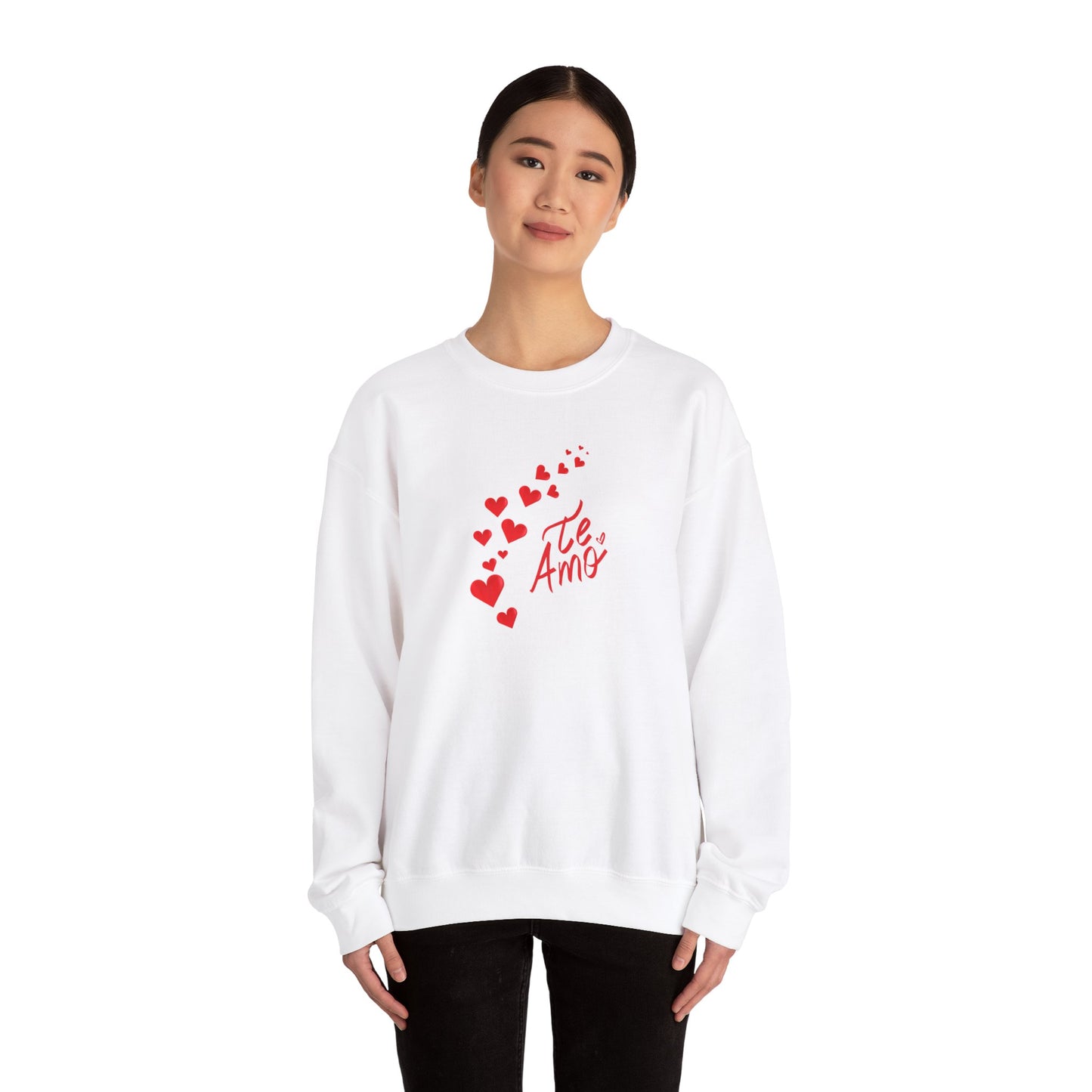 Valentines Day Unisex Sweatshirt, Te Amo Love Hearts Jumper, Romantic Couples Gift, Valentine's Apparel, Heart Print Pullover, Valentine's