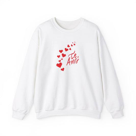 Valentines Day Unisex Sweatshirt, Te Amo Love Hearts Jumper, Romantic Couples Gift, Valentine's Apparel, Heart Print Pullover, Valentine's