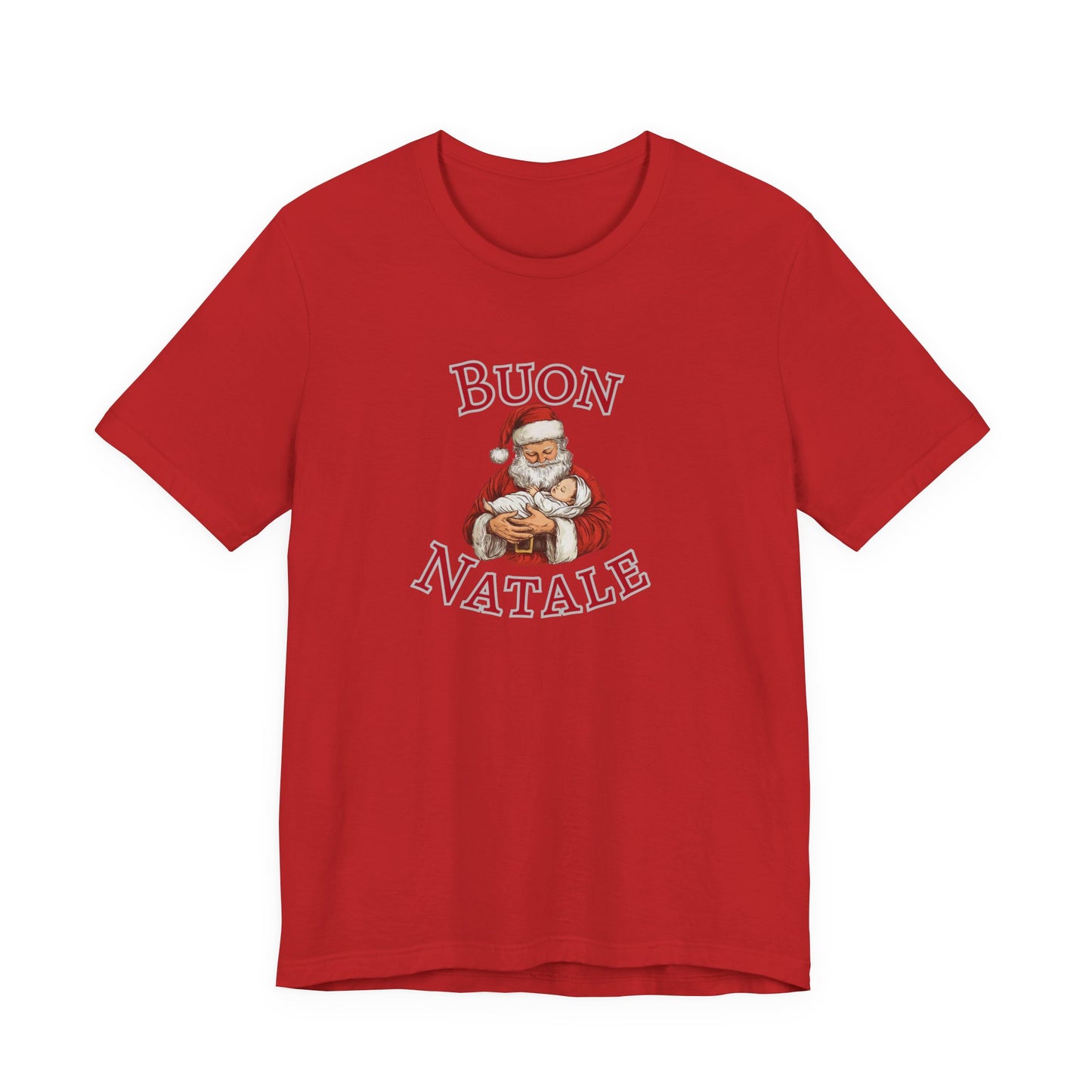 Buon Natale Santa holding cookies T-Shirt | Italian Christmas tee
