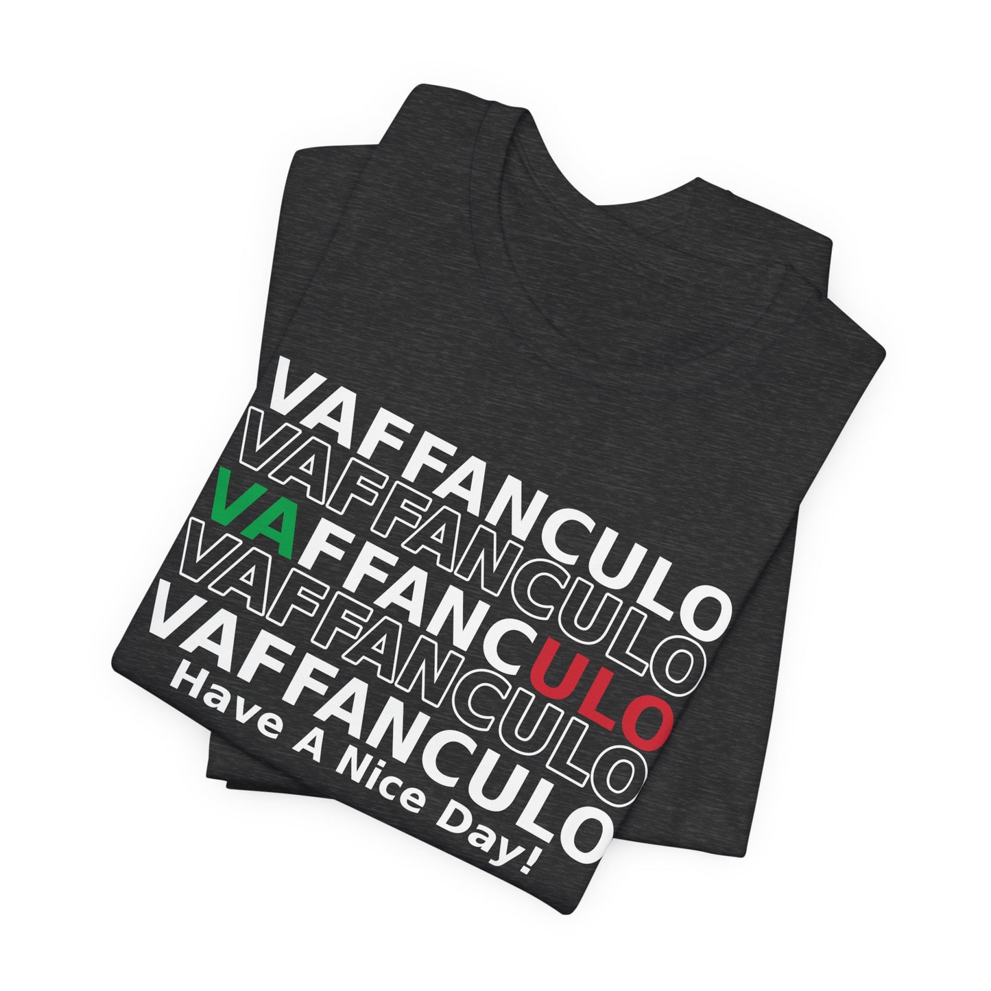 VA ULO Split-Text Tee — Minimalist Italian Flag Colors Chest T-Shirt