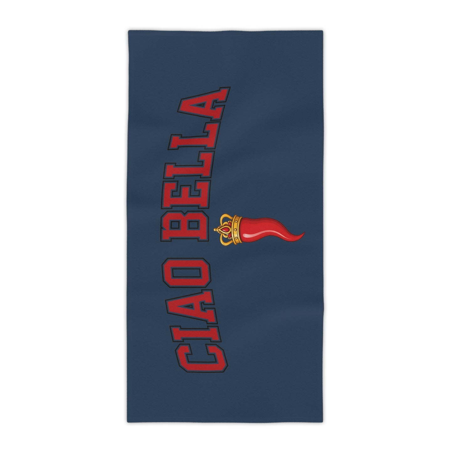 Ciao Bella Beach Towel – Navy Italian Flame Graphic