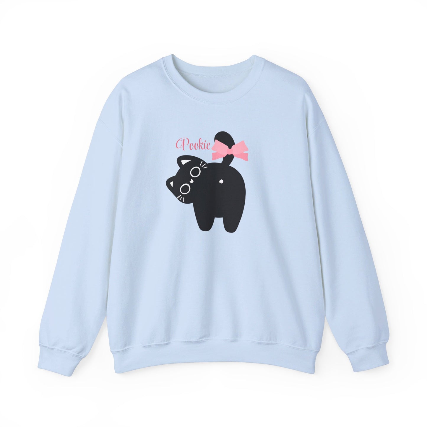 Pookie coquette cat shirt Unisex Heavy Blend™ Crewneck Sweatshirt, great coquette style shirt for teens back to school birthdays and Christmas sweatshirt