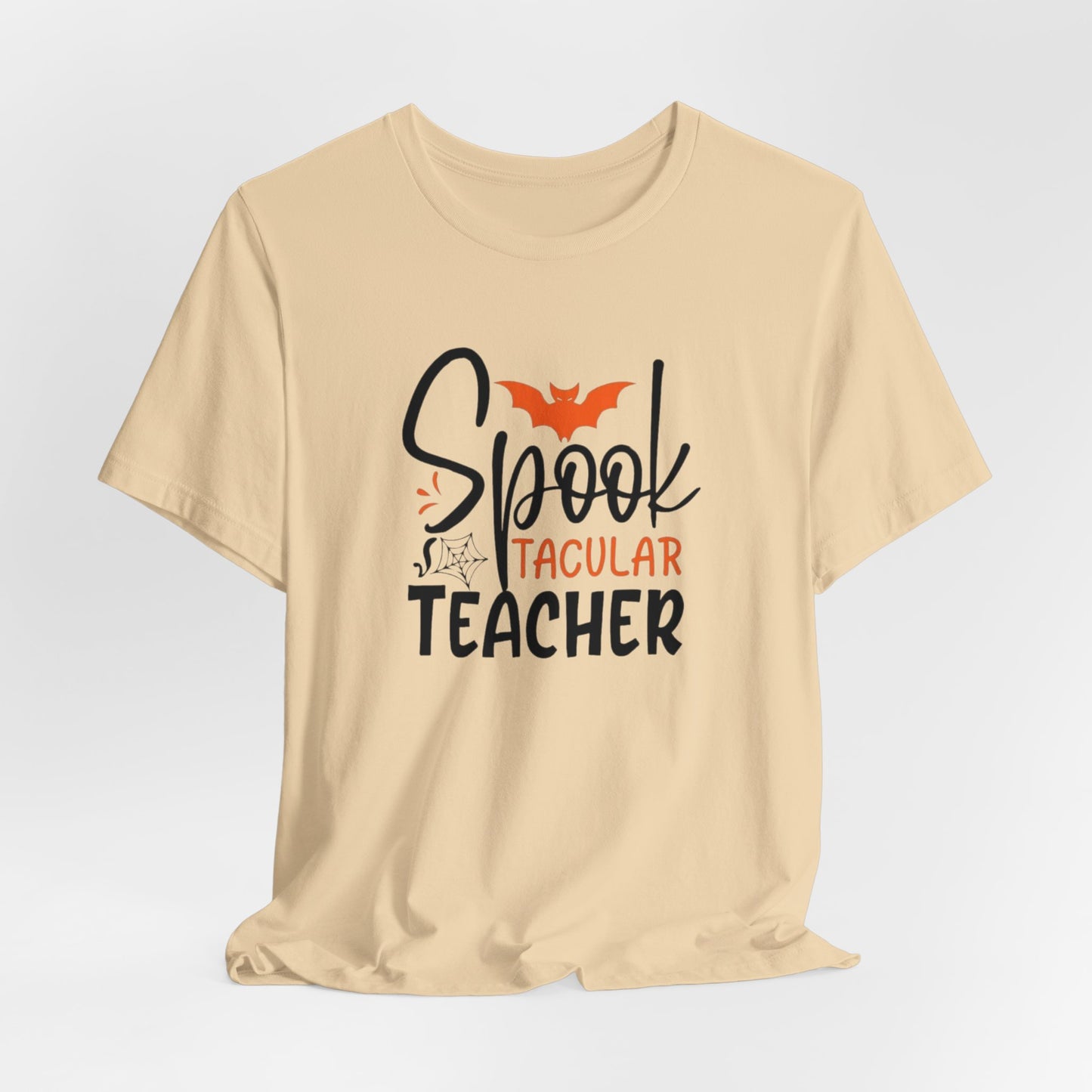 Teachers Halloween pumpkin, patch, Unisex Jersey Short Sleeve Tee, spectacular teacher, teacher, Halloween shirts