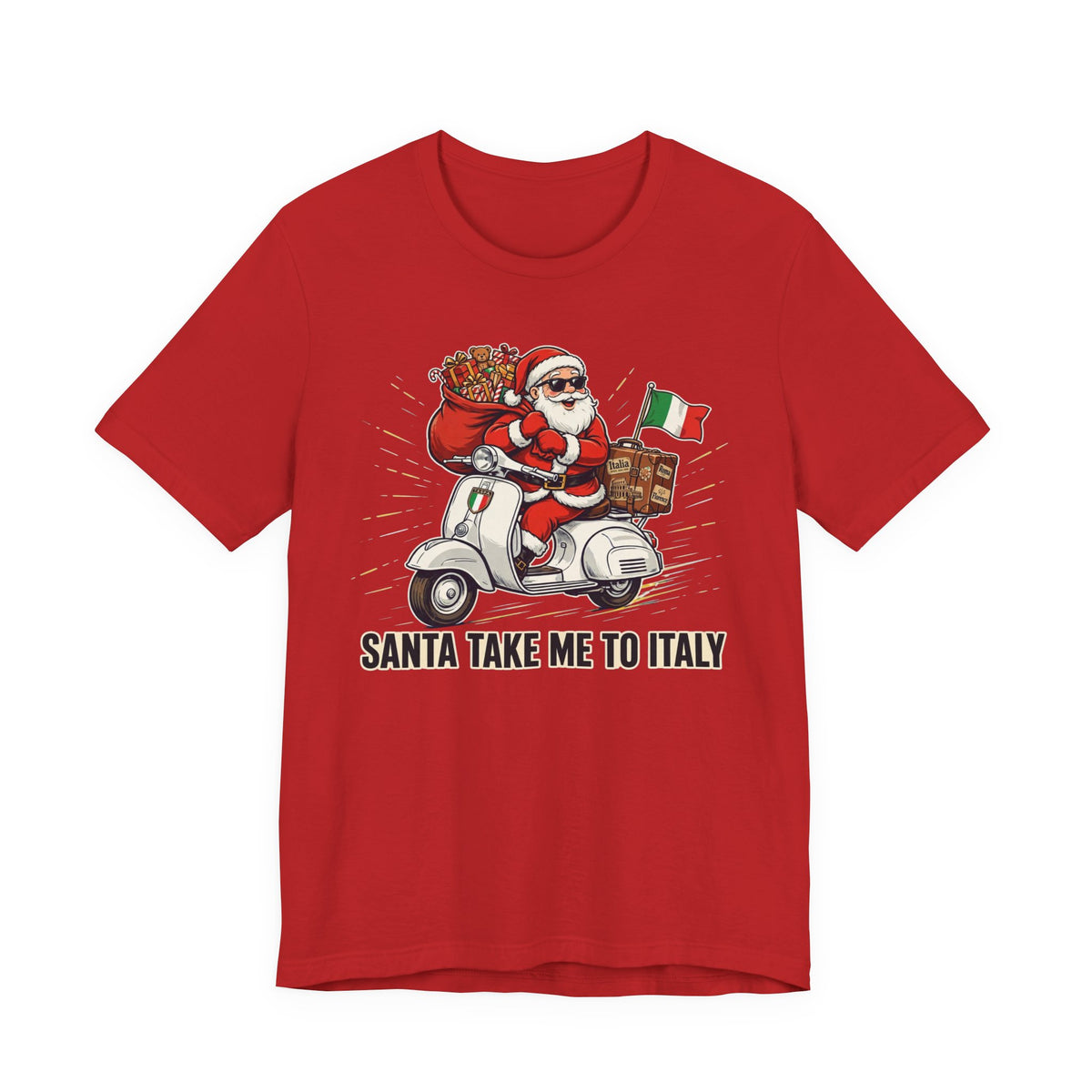 Santa Take Me To Italy T-Shirt — Christmas Scooter Graphic Tee