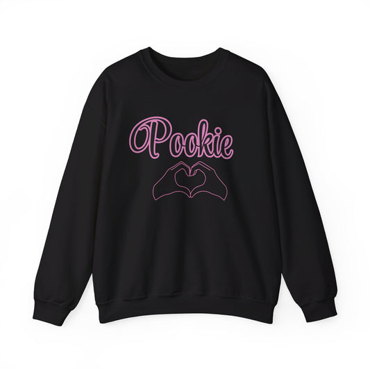 Pookie coquette heart hands shirt Unisex Heavy Blend™ Crewneck Sweatshirt, great coquette style shirt for teens back to school birthdays and Christmas sweatshirt