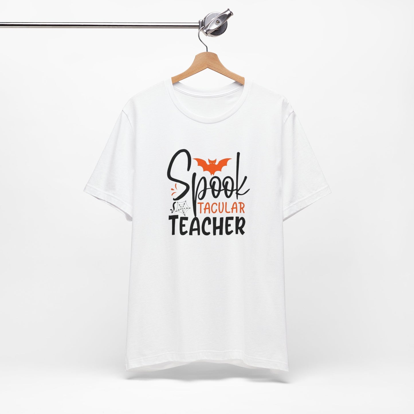 Teachers Halloween pumpkin, patch, Unisex Jersey Short Sleeve Tee, spectacular teacher, teacher, Halloween shirts