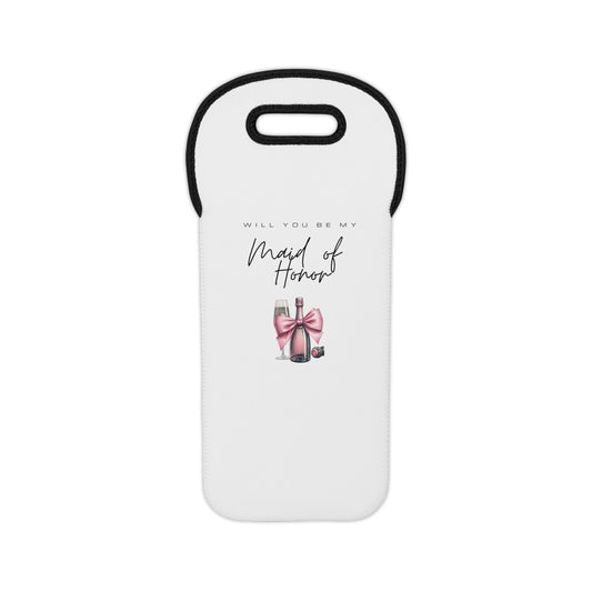 Will you be my maid of honor  Wine Tote Bag, Custom Wine Gift Carrier, Bottle Holder, Wine Lover's Gift, Wine Accessory, Wine Bottle Bag
