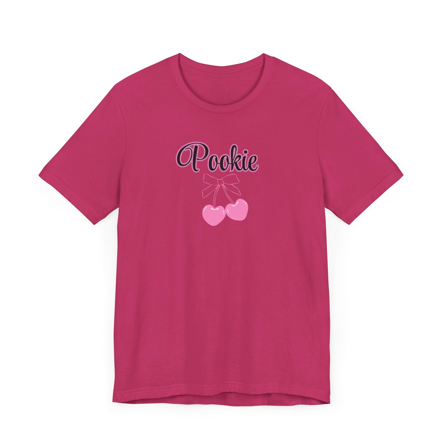 Pookie coquette style cherries Unisex Jersey Short Sleeve Tee, great shirt for teens, birthdays, Christmas, and back to school