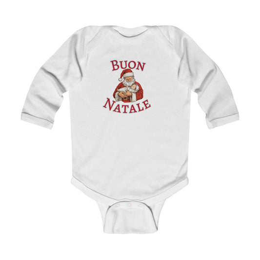 Buon Natale Santa Infant Bodysuit | Christmas Baby Long Sleeve