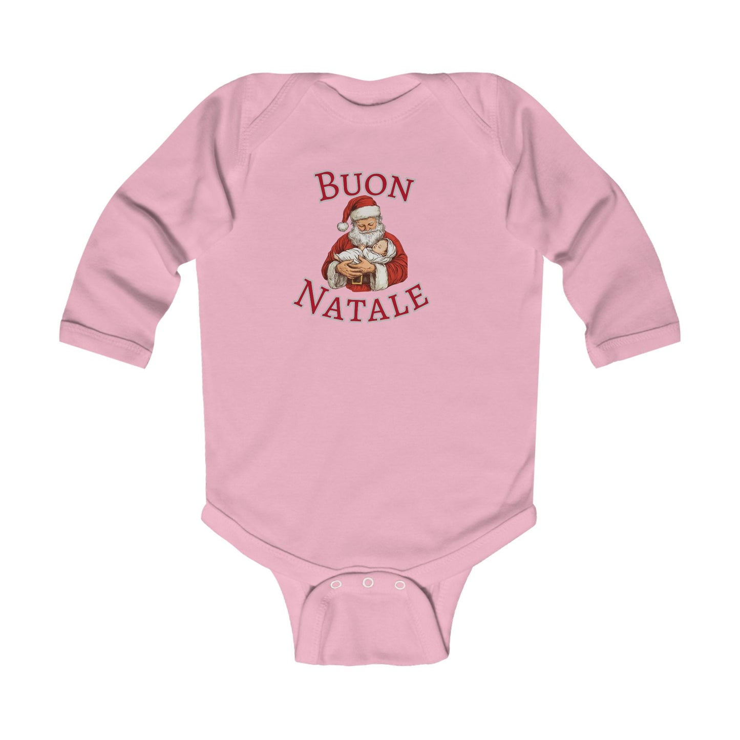 Buon Natale Santa Infant Bodysuit | Christmas Baby Long Sleeve