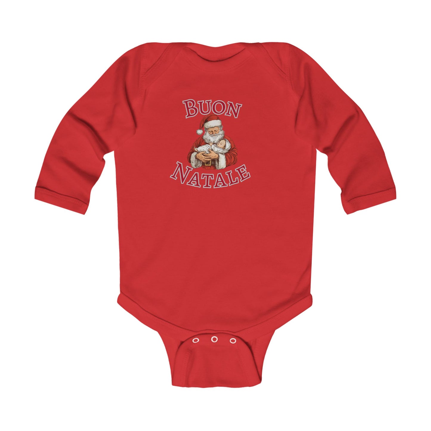 Buon Natale Santa Infant Bodysuit | Christmas Baby Long Sleeve