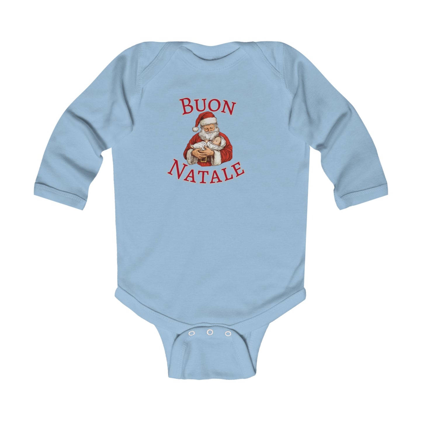 Buon Natale Santa Infant Bodysuit | Christmas Baby Long Sleeve