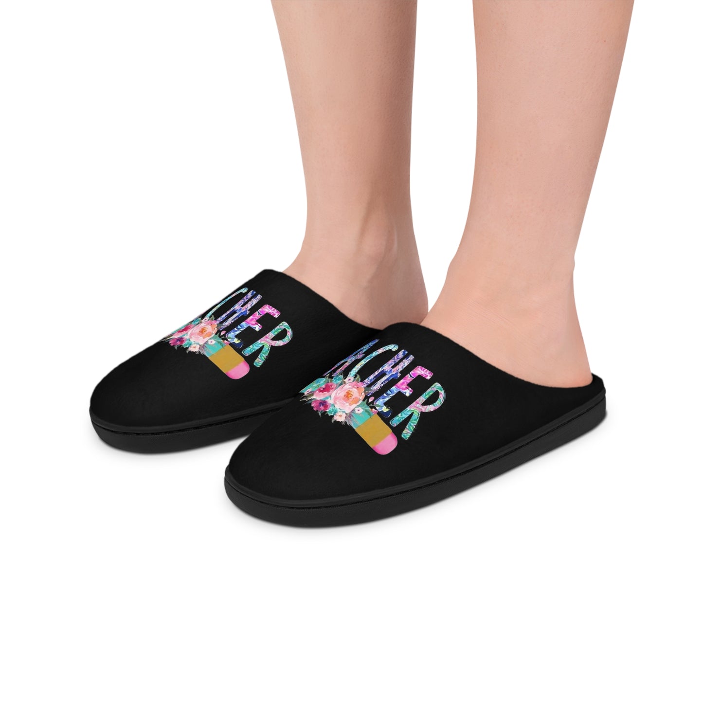 Slippers, Cute Teacher Slippers, Women's House Shoes, Cozy Indoor Footwear, Gift for Her, Teacher Appreciation Gift