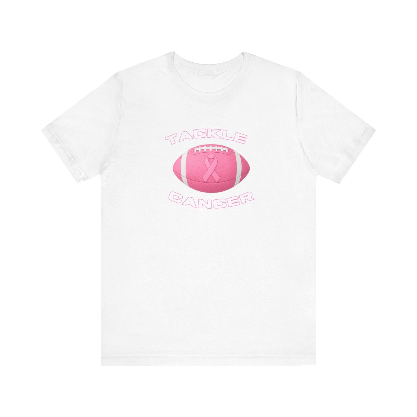 Tackle Cancer Awareness Tee, Unisex Pink Ribbon T-Shirt, Football Support Shirt, Gift for Cancer Fighters, Breast Cancer Awareness Apparel