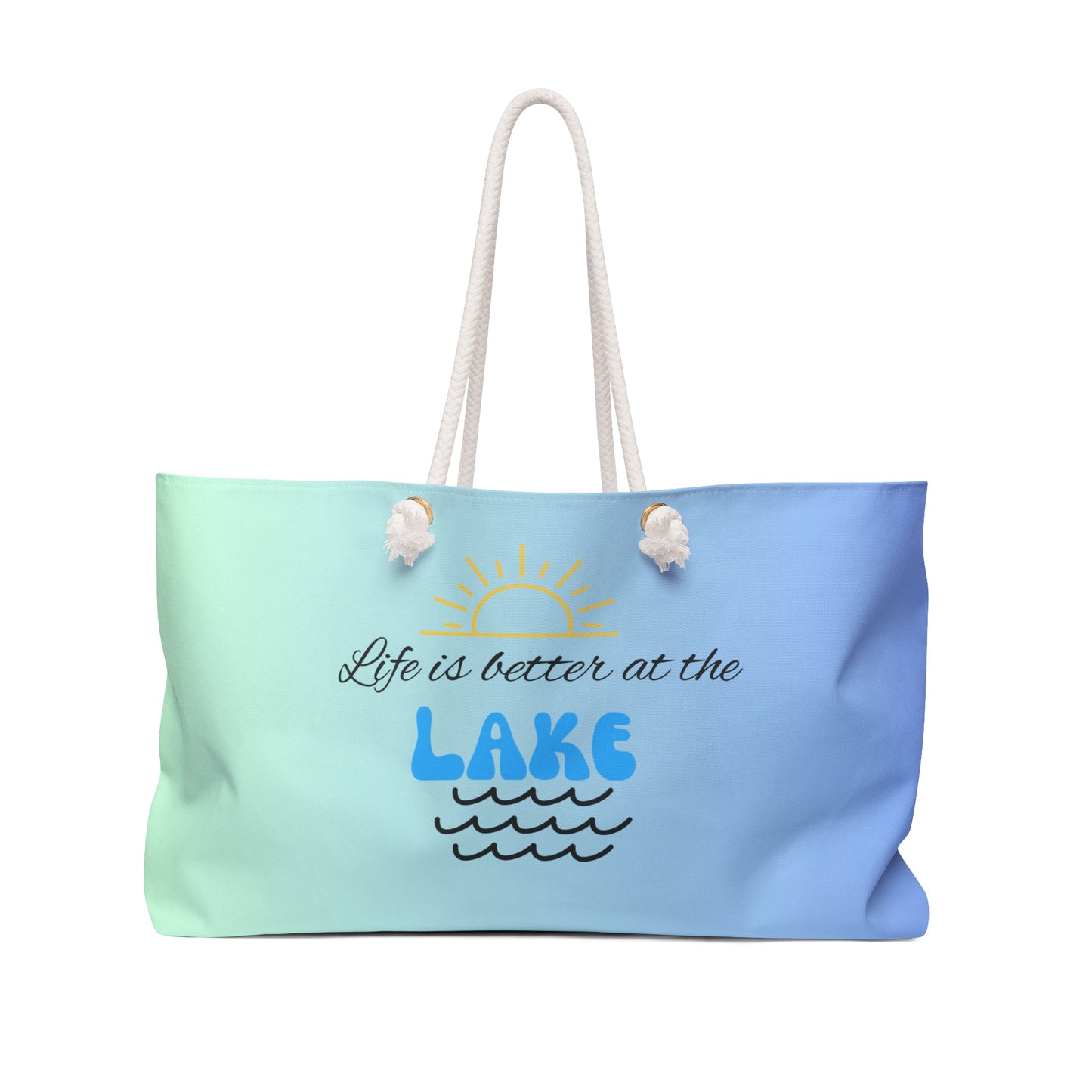 Lake life weekender, Life is better at the lake tote tote bag, great gift for family members, travel pool and beach