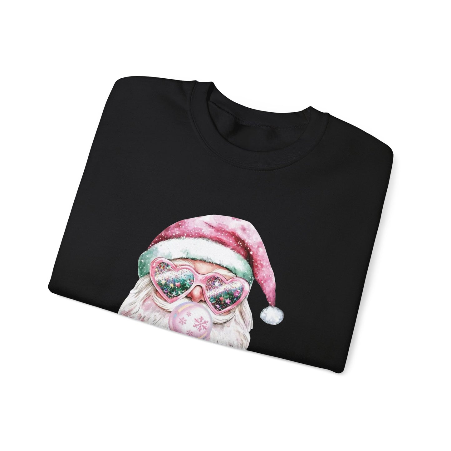 Pink Santa with Goggles Crewneck Sweatshirt | Festive Retro Christmas