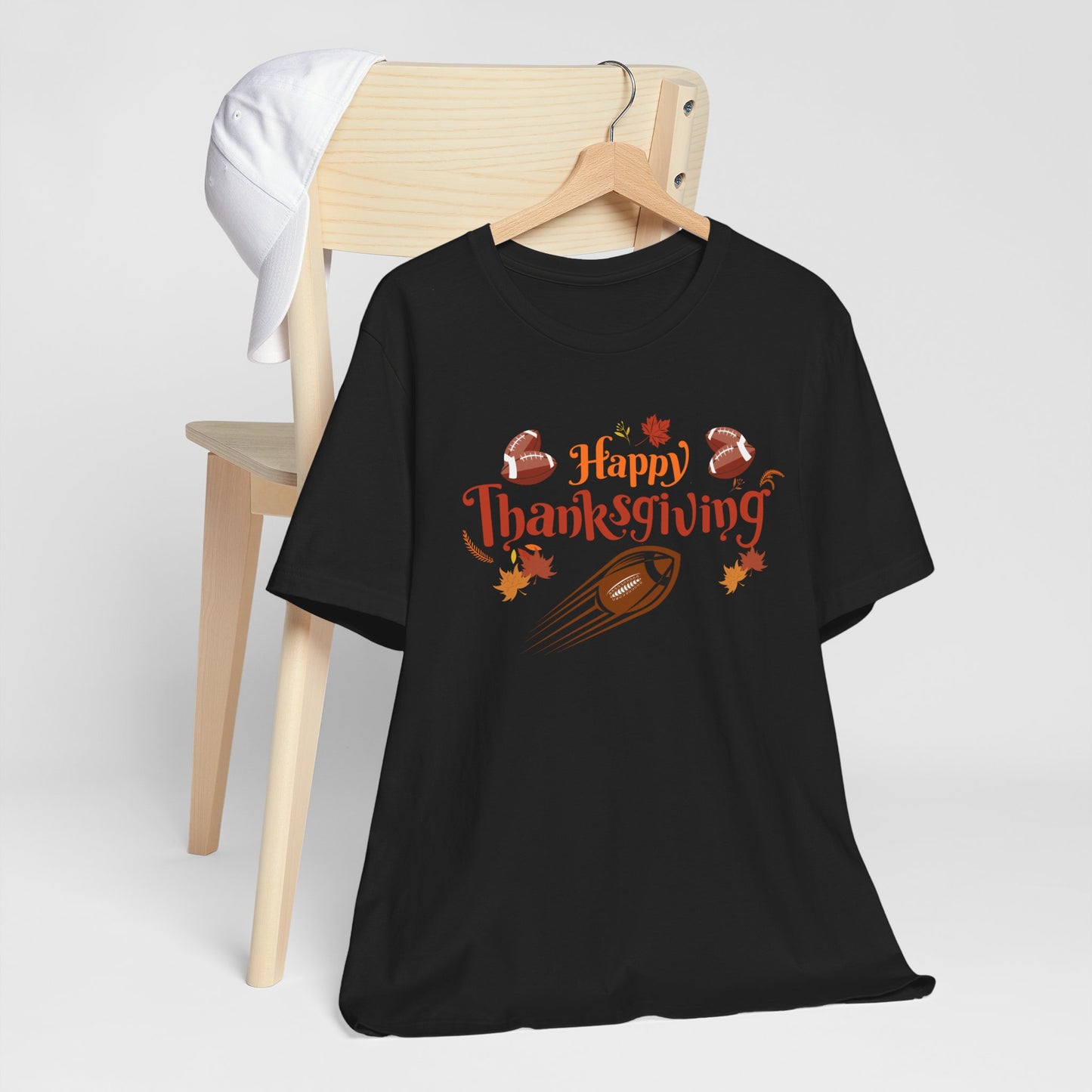 Thanksgiving Football Tee, Turkey Day Unisex Shirt, Fall Holiday Jersey, Autumn Fun Crew Neck Top, Happy Thanksgiving Apparel