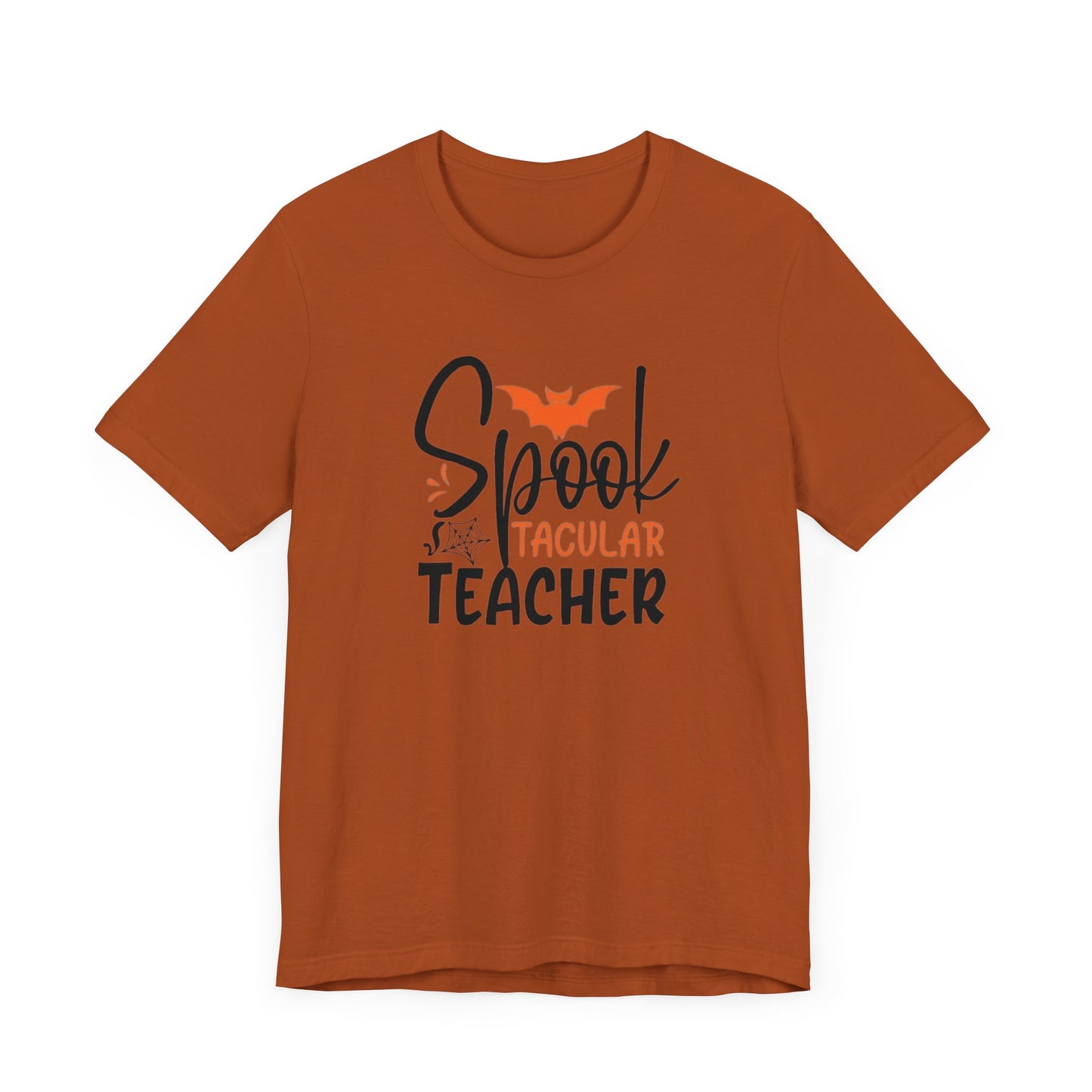 Teachers Halloween pumpkin, patch, Unisex Jersey Short Sleeve Tee, spectacular teacher, teacher, Halloween shirts