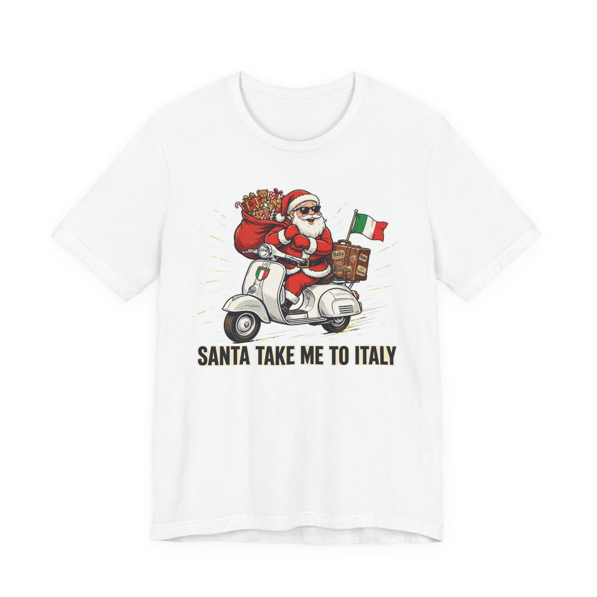 Santa Take Me To Italy T-Shirt — Christmas Scooter Graphic Tee