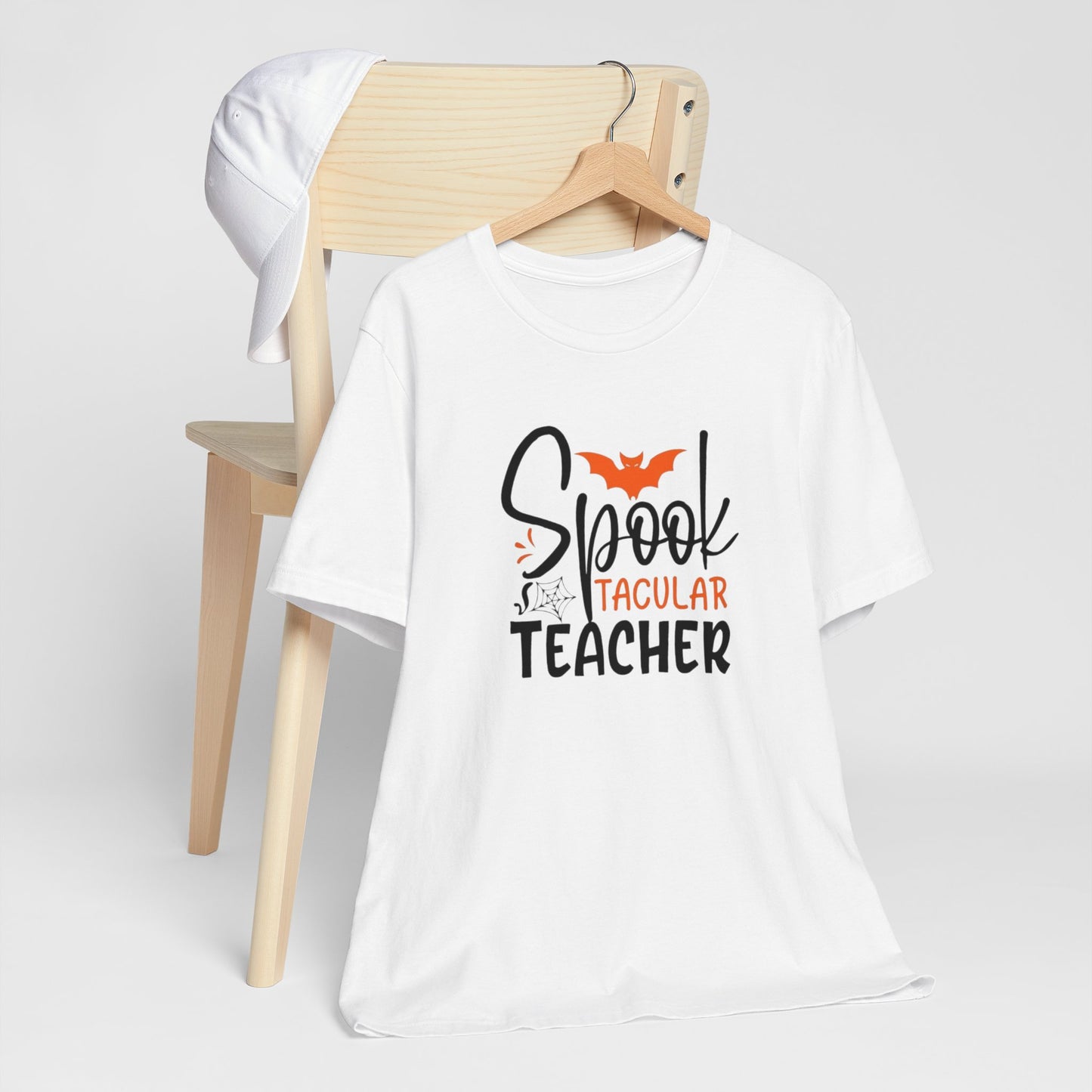 Teachers Halloween pumpkin, patch, Unisex Jersey Short Sleeve Tee, spectacular teacher, teacher, Halloween shirts