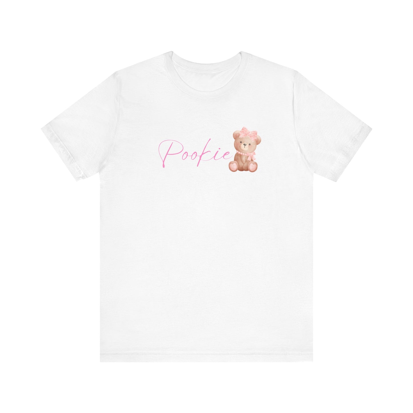 Pookie bear coquette style Unisex Jersey Short Sleeve Tee, great shirt for teens, birthdays, Christmas, and back to school