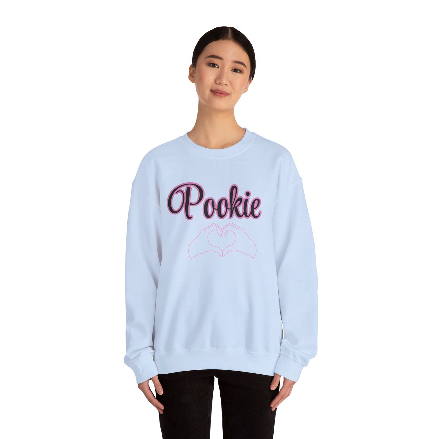 Pookie coquette heart hands shirt Unisex Heavy Blend™ Crewneck Sweatshirt, great coquette style shirt for teens back to school birthdays and Christmas sweatshirt