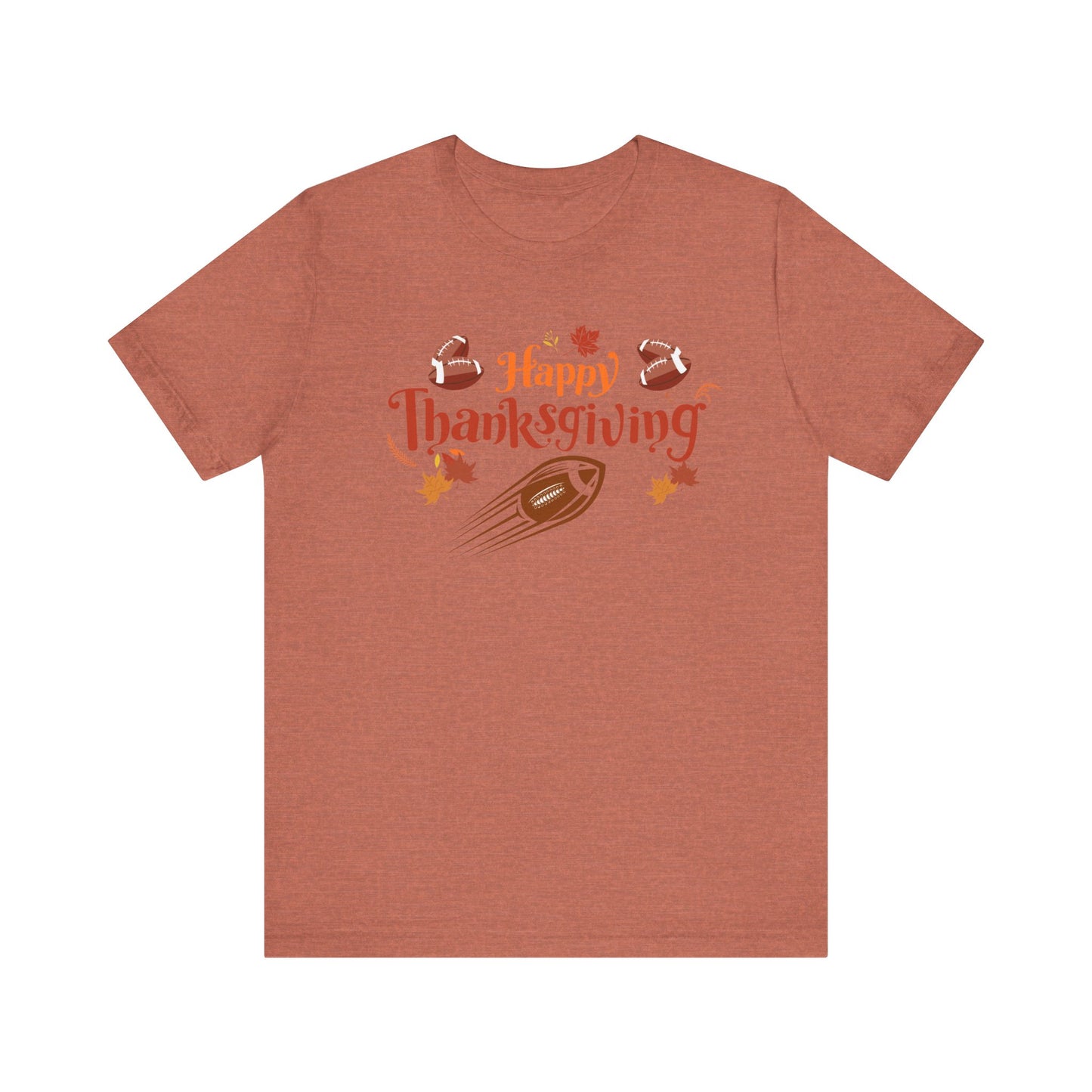 Thanksgiving Football Tee, Turkey Day Unisex Shirt, Fall Holiday Jersey, Autumn Fun Crew Neck Top, Happy Thanksgiving Apparel