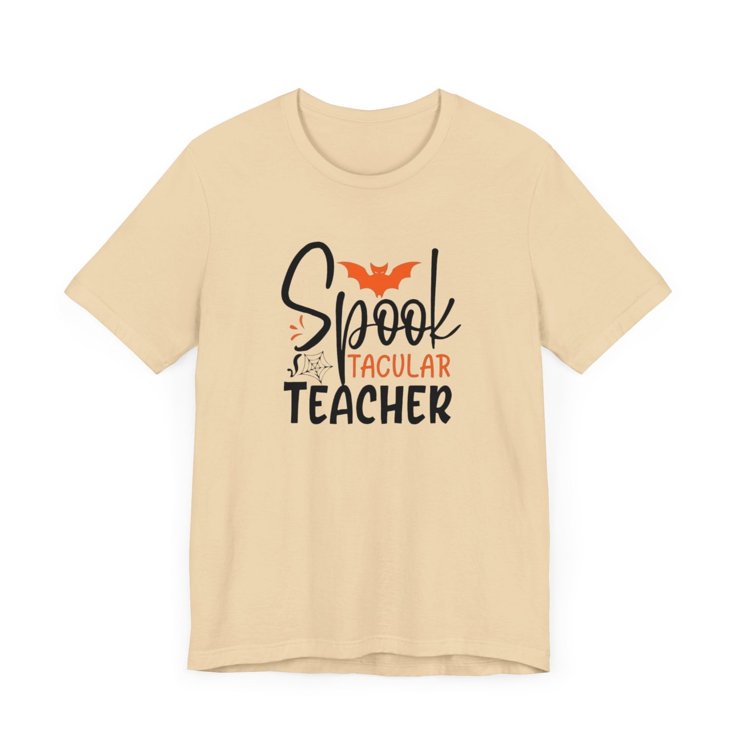 Teachers Halloween pumpkin, patch, Unisex Jersey Short Sleeve Tee, spectacular teacher, teacher, Halloween shirts