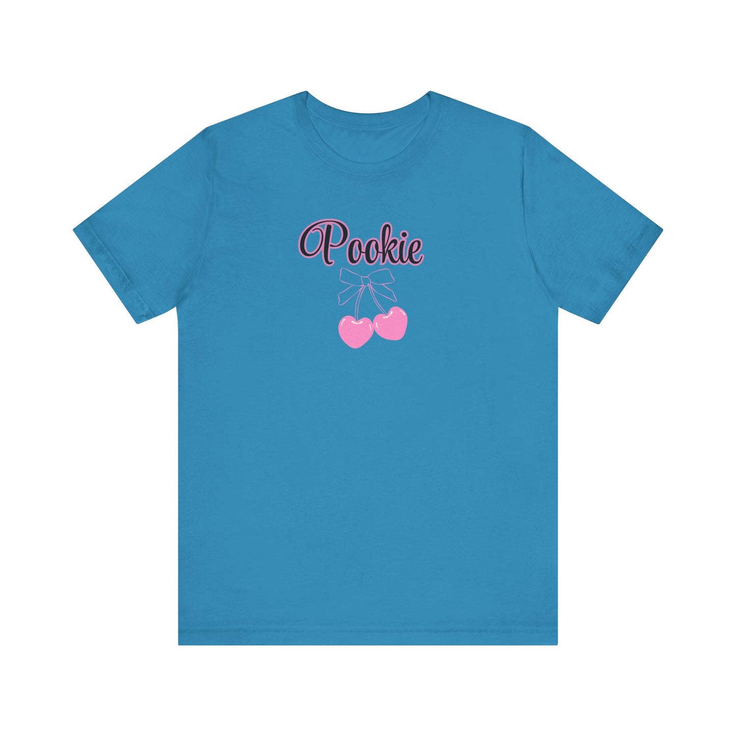 Pookie coquette style cherries Unisex Jersey Short Sleeve Tee, great shirt for teens, birthdays, Christmas, and back to school
