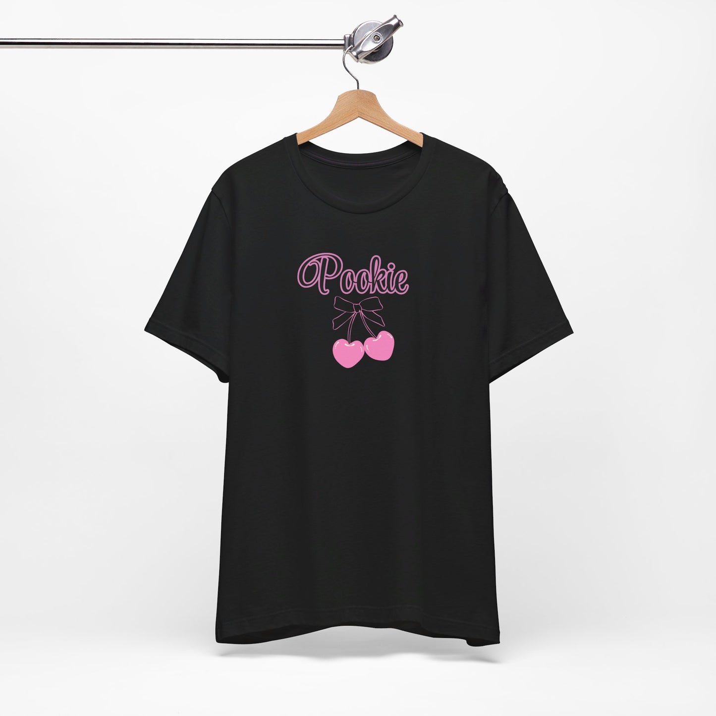 Pookie coquette style cherries Unisex Jersey Short Sleeve Tee, great shirt for teens, birthdays, Christmas, and back to school