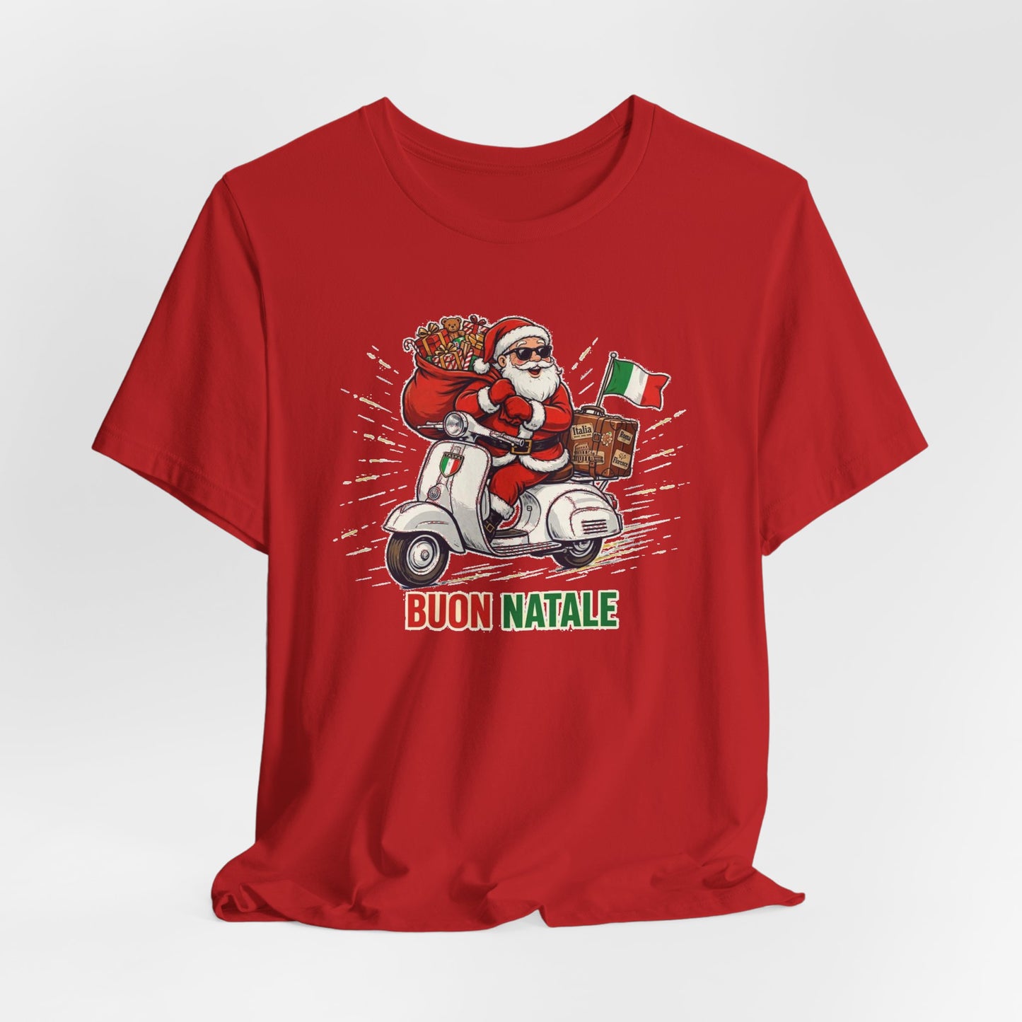 Buon Natale Scooter Santa T-Shirt — Italian Christmas Tee