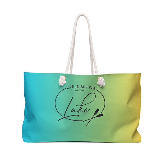 Lake life weekender, Life is better at the lake tote tote bag, great gift for family members, travel pool and beach
